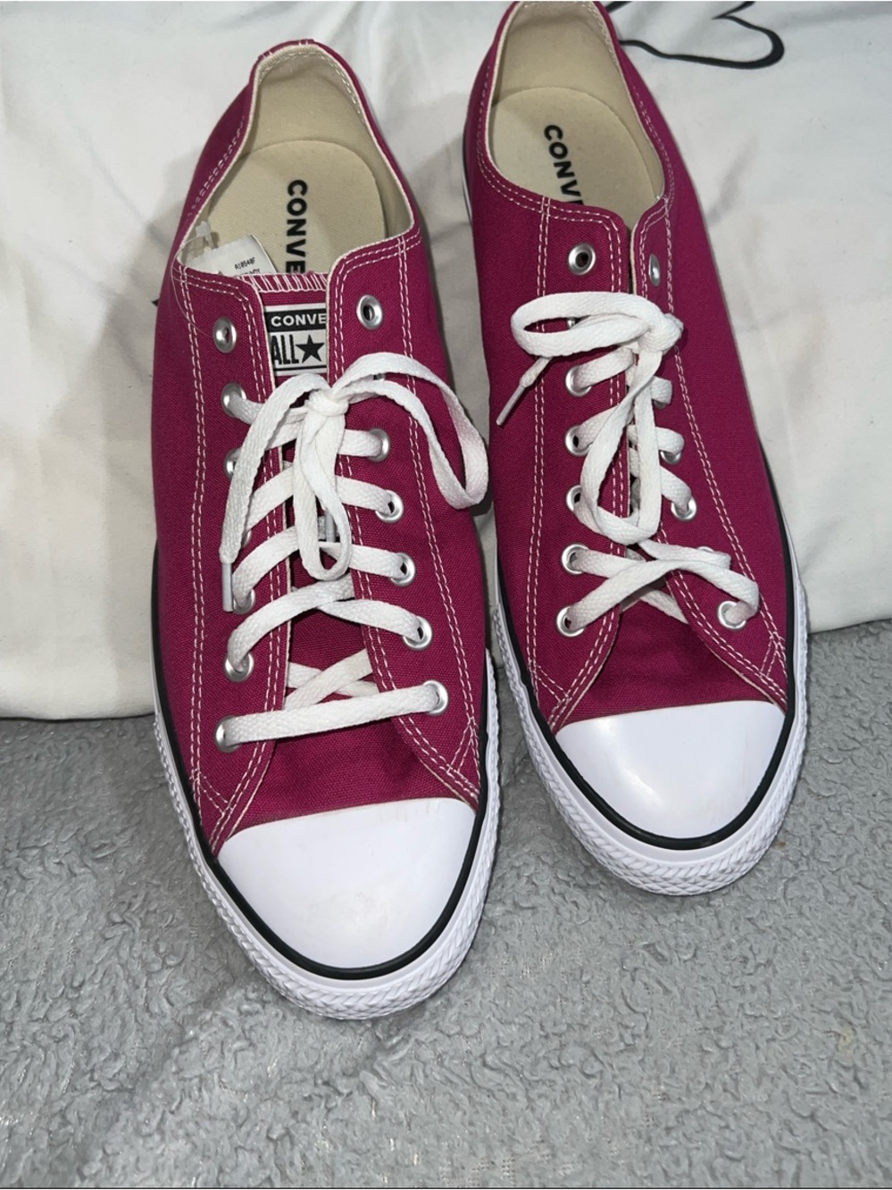 Converse Low Top Canvas Sneakers in Berry Plum